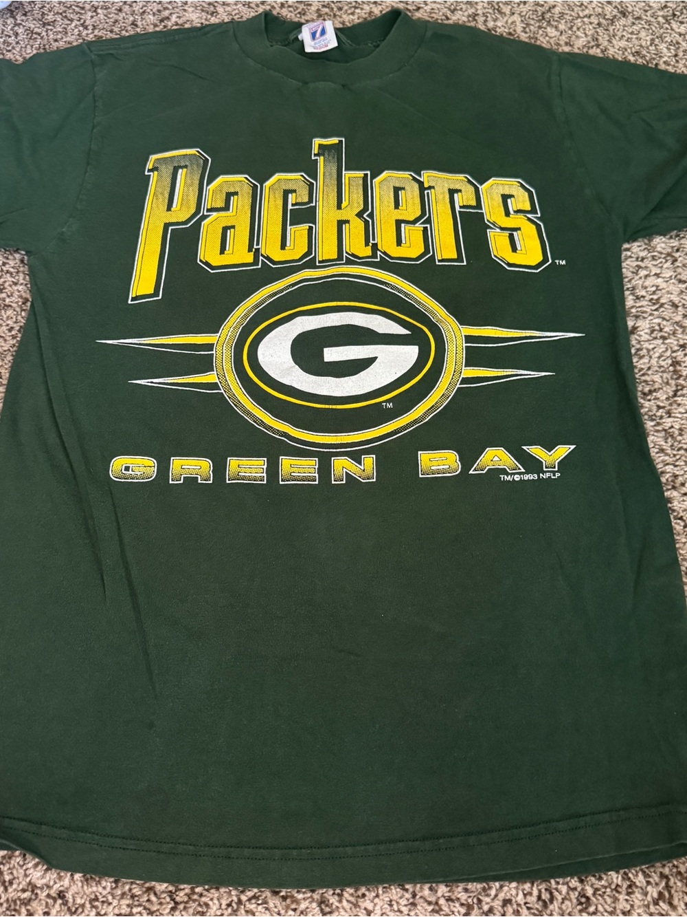 1993 Green Bay Packers Vintage Logo Tee - Green & Yellow